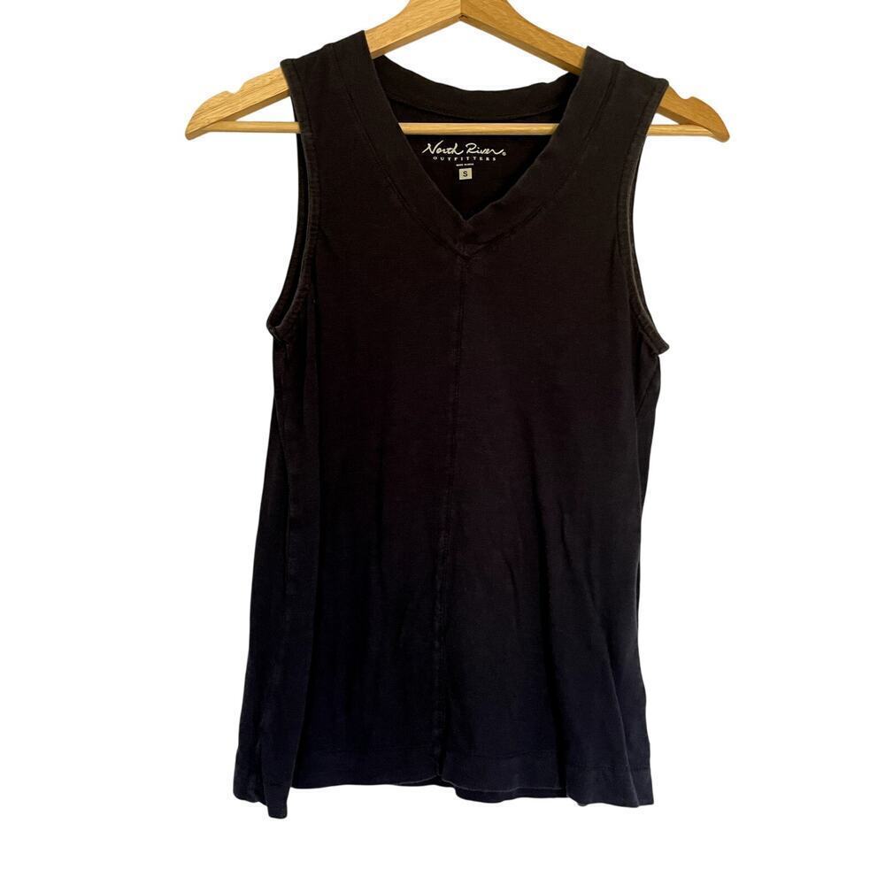 North River Outfitters cotton navy blue sleeveless top summer shirt women's S